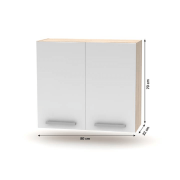 Horná  skrinka 2DV, dub sonoma/biela, NOVA PLUS NOPL-014-OH