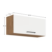 Horná skrinka, dub lancelot/biela extra vysoký lesk HG, VEGA 80 GU-36 1F