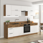 Dvierka na vstavanú umývačku riadu, dub lancelot/biela extra vysoký lesk HG, VEGA ZM 570x446