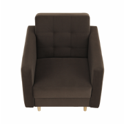 Celočalúnené kreslo, čokoládová látka, AMEDIA