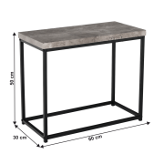 Príručný stolík, čierna/betón, TENDER