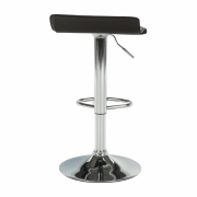 Barová stolička, ekokoža čierna/chróm, LARIA NEW