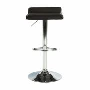 Barová stolička, ekokoža čierna/chróm, LARIA NEW