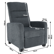 Relaxačné kreslo, sivá, TURNER