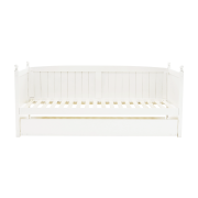 Posteľ s prístelkou, borovicové drevo, biela, 90x200, GLAMIS