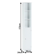 Vysoká skrinka, biela, ATENE TYP 1