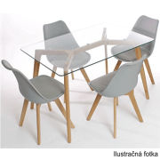 Stolička, sivá/buk, BALI 2 NEW