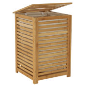 Kôš na bielizeň, lakovaný bambus/béžová, BASKET