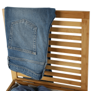 Kôš na bielizeň, lakovaný bambus/béžová, BASKET