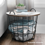 Príručný stolík, prírodná vzor/čierna, NANDO