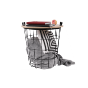 Príručný stolík, prírodná vzor/čierna, NANDO