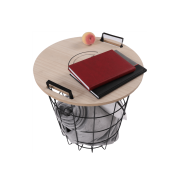 Príručný stolík, prírodná vzor/čierna, NANDO