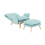 Kreslo s podnožou, mentolová/prírodná, ZANDER