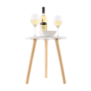 Príručný stolík, biela/prírodná, PAMINO