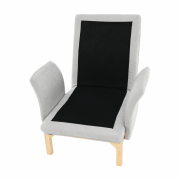 Kreslo s podnožou, svetlosivá/prírodná, ZANDER