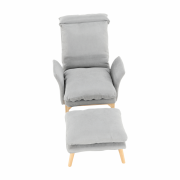 Kreslo s podnožou, svetlosivá/prírodná, ZANDER