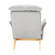 Kreslo s podnožou, svetlosivá/prírodná, ZANDER
