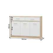 Komoda 3D2S, biela/dub sonoma, TEYO