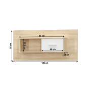 Visiaca skrinka 1D, biela/dub sonoma, TEYO