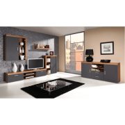 Závesná vitrína, slivka/sivý grafit, CHERIS 4