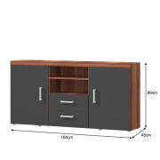 Kombinovaná komoda, slivka/sivý grafit, CHERIS 5