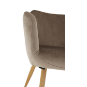 Kreslo, látka Taupe sivohnedá/buk, ODOVEL
