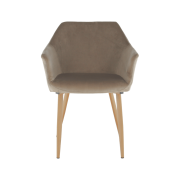 Kreslo, látka Taupe sivohnedá/buk, ODOVEL