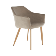 Kreslo, látka Taupe sivohnedá/buk, ODOVEL