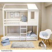 Montessori poschodová posteľ, biela, 90x200, ATRISA