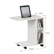 Príručný stolík, biela, NIDEN