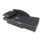 Rozkladacia pohovka, sivočierna látka, ľavá, LAUREL