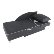 Rozkladacia pohovka, sivočierna látka, pravá, LAUREL