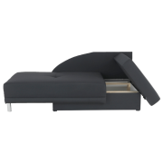 Rozkladacia pohovka, sivočierna látka, pravá, LAUREL