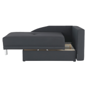 Rozkladacia pohovka, sivočierna látka, pravá, LAUREL