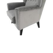 Kreslo-ušiak, svetlosivá/čierna, RODEZA