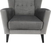 Kreslo-ušiak, svetlosivá/čierna, RODEZA