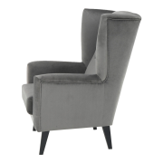 Kreslo-ušiak, svetlosivá/čierna, RODEZA