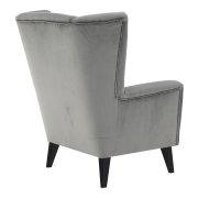 Kreslo-ušiak, svetlosivá/čierna, RODEZA