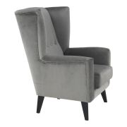 Kreslo-ušiak, svetlosivá/čierna, RODEZA