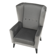 Kreslo-ušiak, svetlosivá/čierna, RODEZA