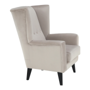 Kreslo-ušiak, krémová/čierna, RODEZA