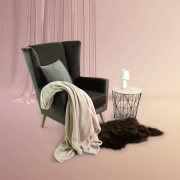 Kreslo-ušiak, taupe-sivohnedá/buk, RODEZA