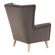 Kreslo-ušiak, taupe-sivohnedá/buk, RODEZA