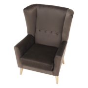 Kreslo-ušiak, taupe-sivohnedá/buk, RODEZA