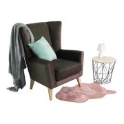 Kreslo-ušiak, taupe-sivohnedá/buk, RODEZA