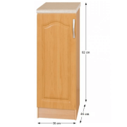 Kuchynská skrinka, jelša, ľavá, LORA MDF NEW KLASIK S30