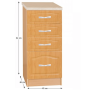 Kuchynská skrinka, jelša, LORA MDF NEW KLASIK S40SZ4