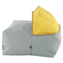 Sedací vak, sivá/zelená/žltá látka, ALIMOR