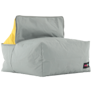Sedací vak, sivá/zelená/žltá látka, ALIMOR