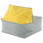 Sedací vak, sivá/zelená/žltá látka, ALIMOR